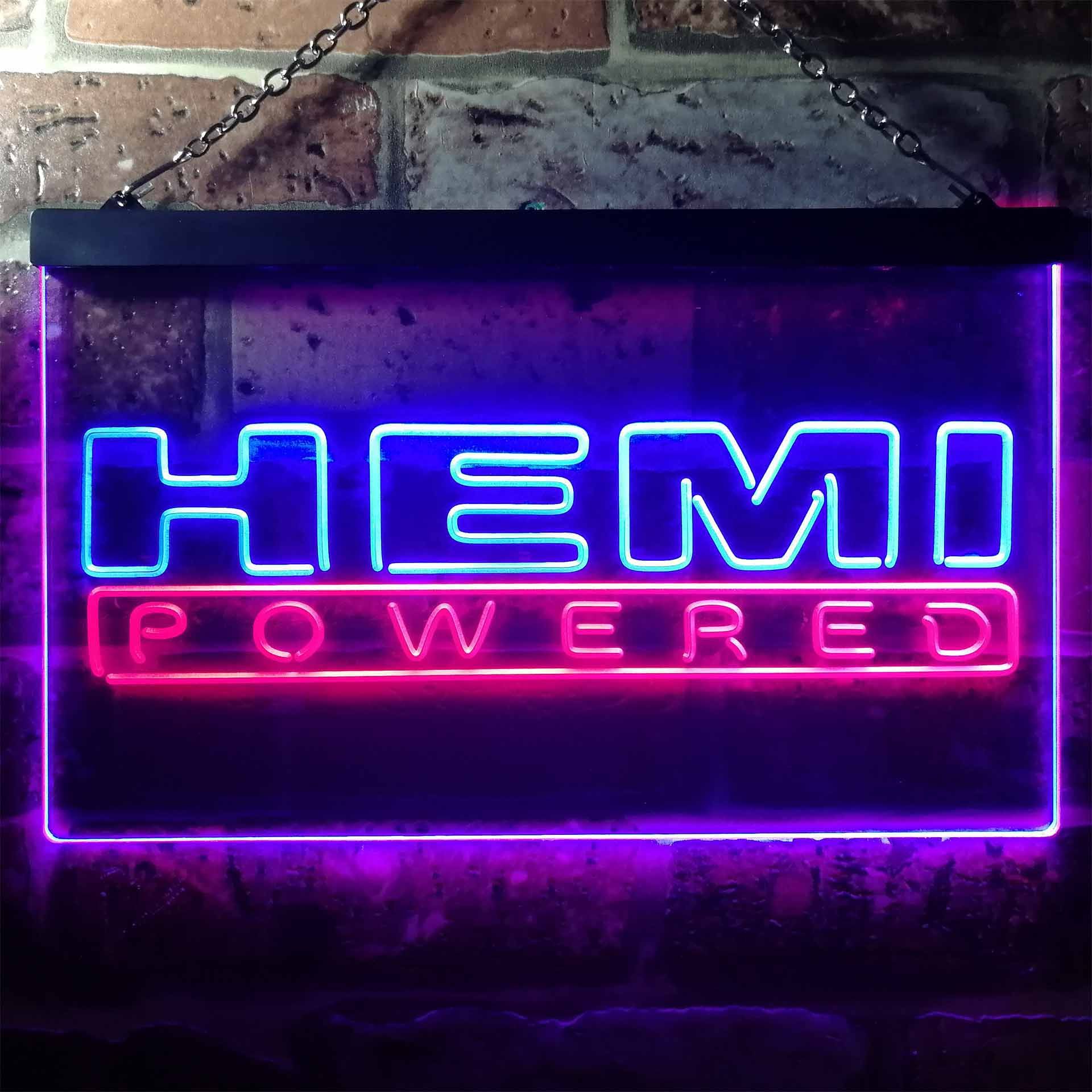 Hemi Powered Dual LED Neon Light Sign